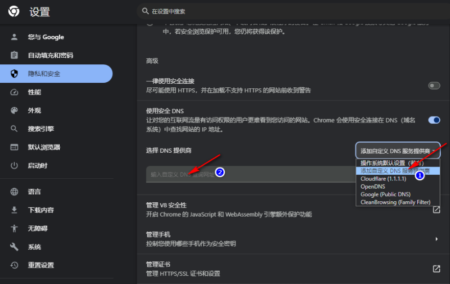 谷歌浏览器怎么使用安全DNS功能6