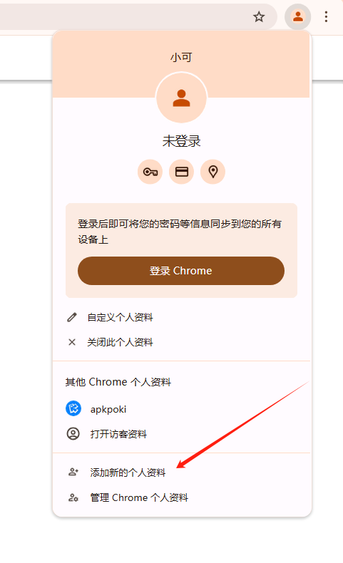Chrome浏览器如何管理多个用户账户登录信息2