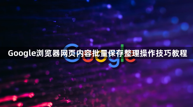 Google浏览器网页内容批量保存整理操作技巧教程1