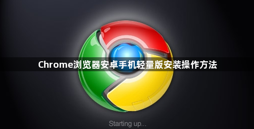 Chrome浏览器安卓手机轻量版安装操作方法1