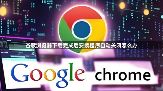 谷歌浏览器下载完成后安装程序自动关闭怎么办1