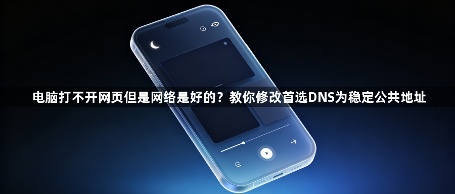 电脑打不开网页但是网络是好的?教你修改首选DNS为稳定公共地址1