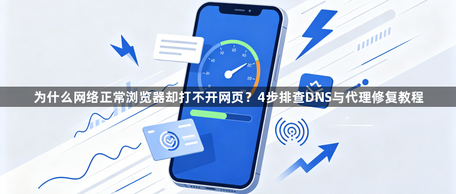 为什么网络正常浏览器却打不开网页？4步排查DNS与代理修复教程1