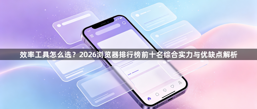 效率工具怎么选?2026浏览器排行榜前十名综合实力与优缺点解析1